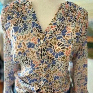 Lightweight colorful button down shirt